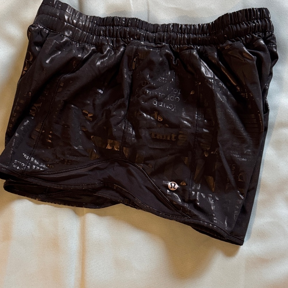 lululemon athletica Shiny Black Athletic Shorts size 8